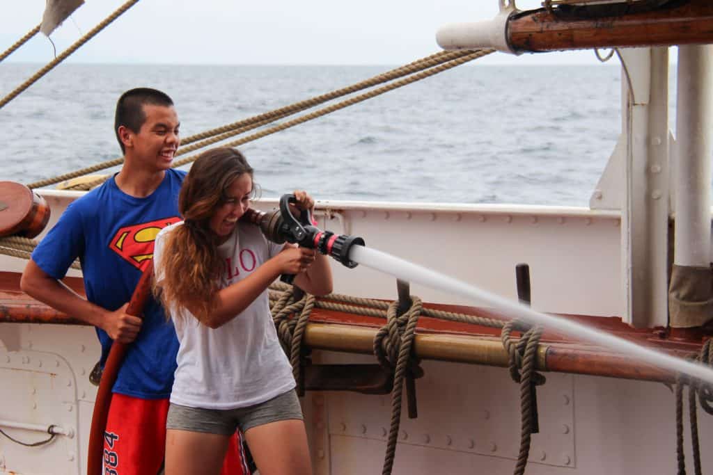 2016 Sep 15 Bella and Nic with firehose [Photo by Kelsey Hamel] 2016 Sep 15 Bella and Nic with firehose [Photo by Kelsey Hamel] Best Schools at Sea