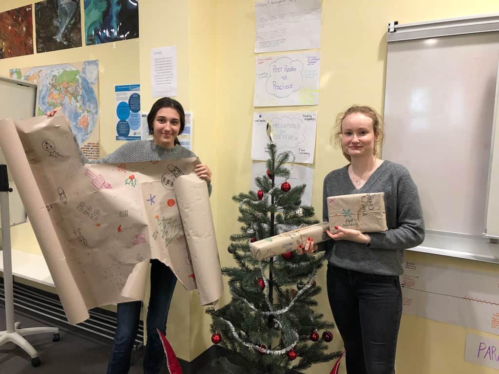 By creating sustainable gift wrapping for the community, students have helped reduce waste and bring some holiday cheer