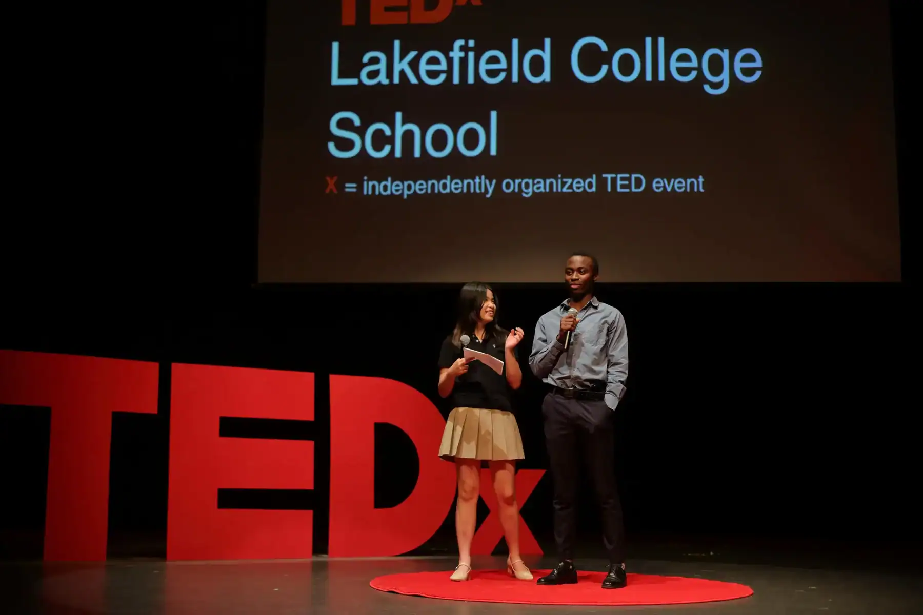 TED Talk at Lakefield College School with students presenting.