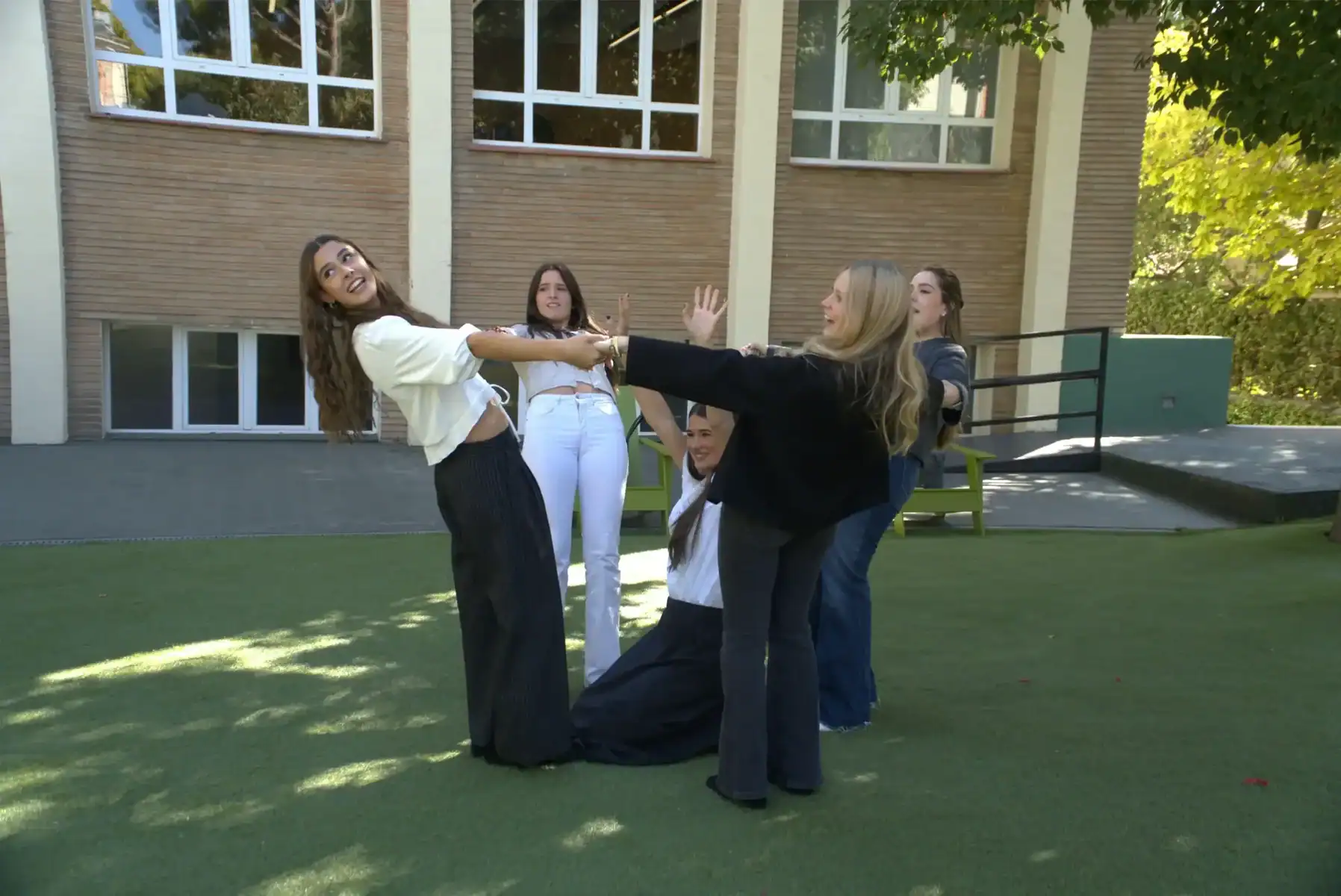 Group of students engaging in outdoor activity at The Global College.