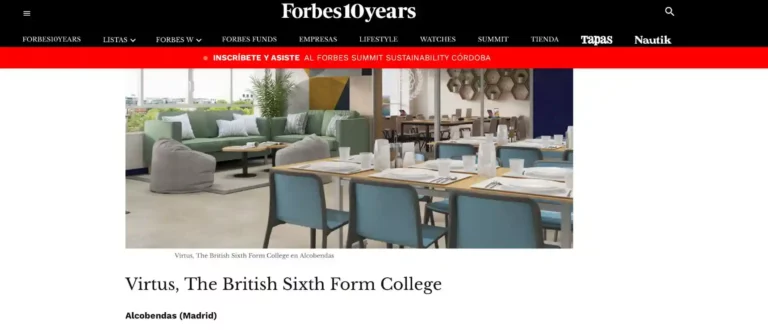 Virtus-Forbes Virtus-Forbes Virtus, The British Sixth Form College is rated by Forbes Magazine as one of the top 100 best schools in Spain