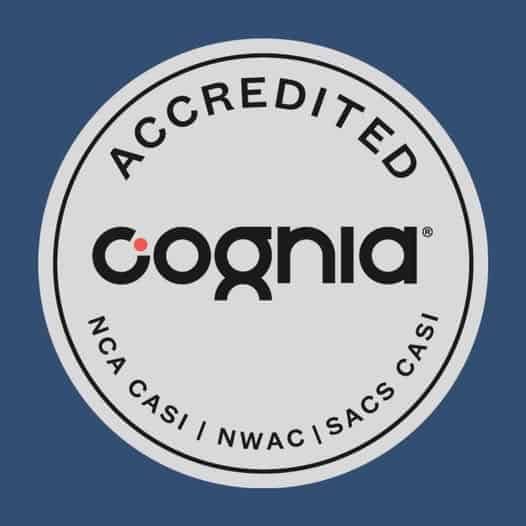 Certified Cognia accreditation badge for quality assurance in education.