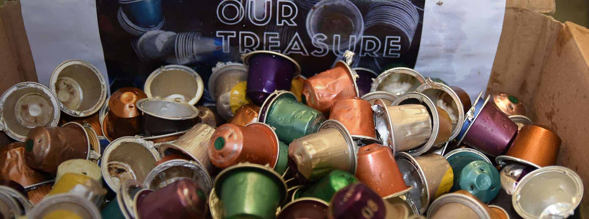 ISD students help with a creative solution for used coffee pods