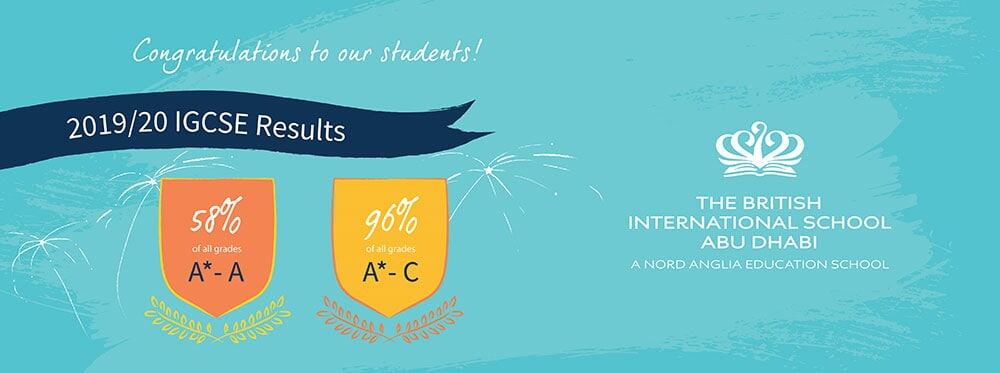 High school students celebrate excellent IGCSE results at The British International School Abu Dhabi.