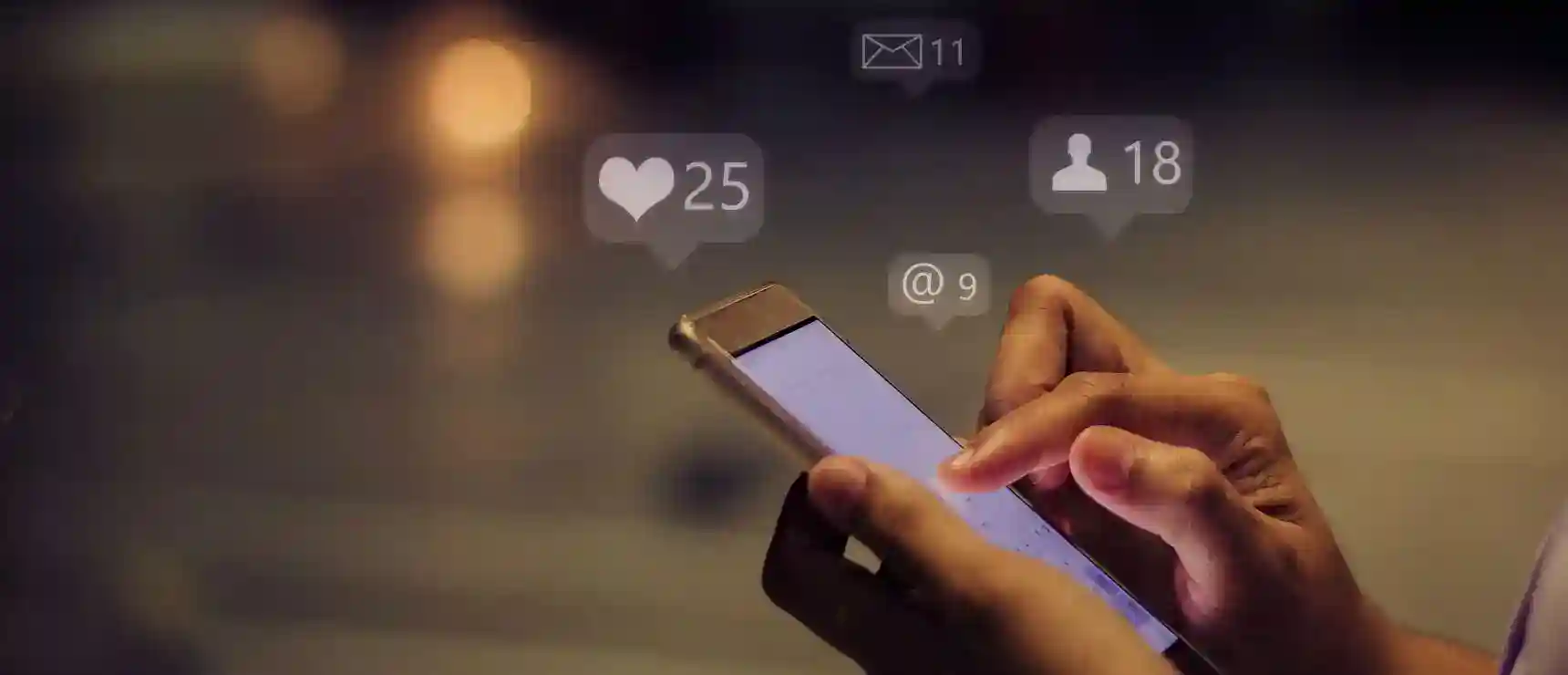 Social media engagement on mobile phone, showing likes, comments, and followers for world schools content.