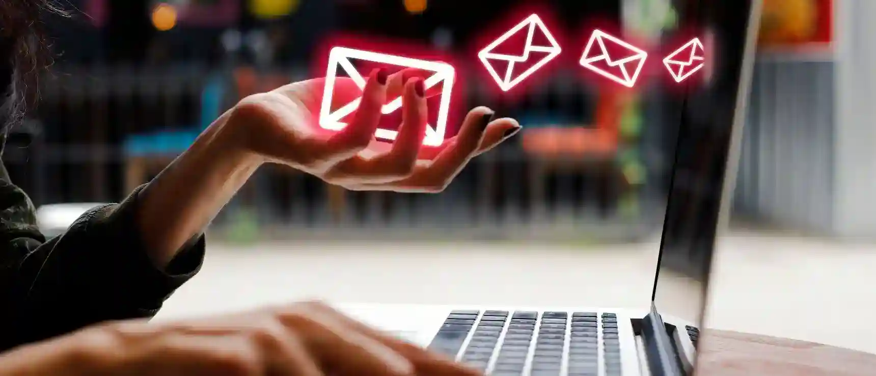 Email communication icons, digital marketing, online learning, virtual communication, modern education tools.