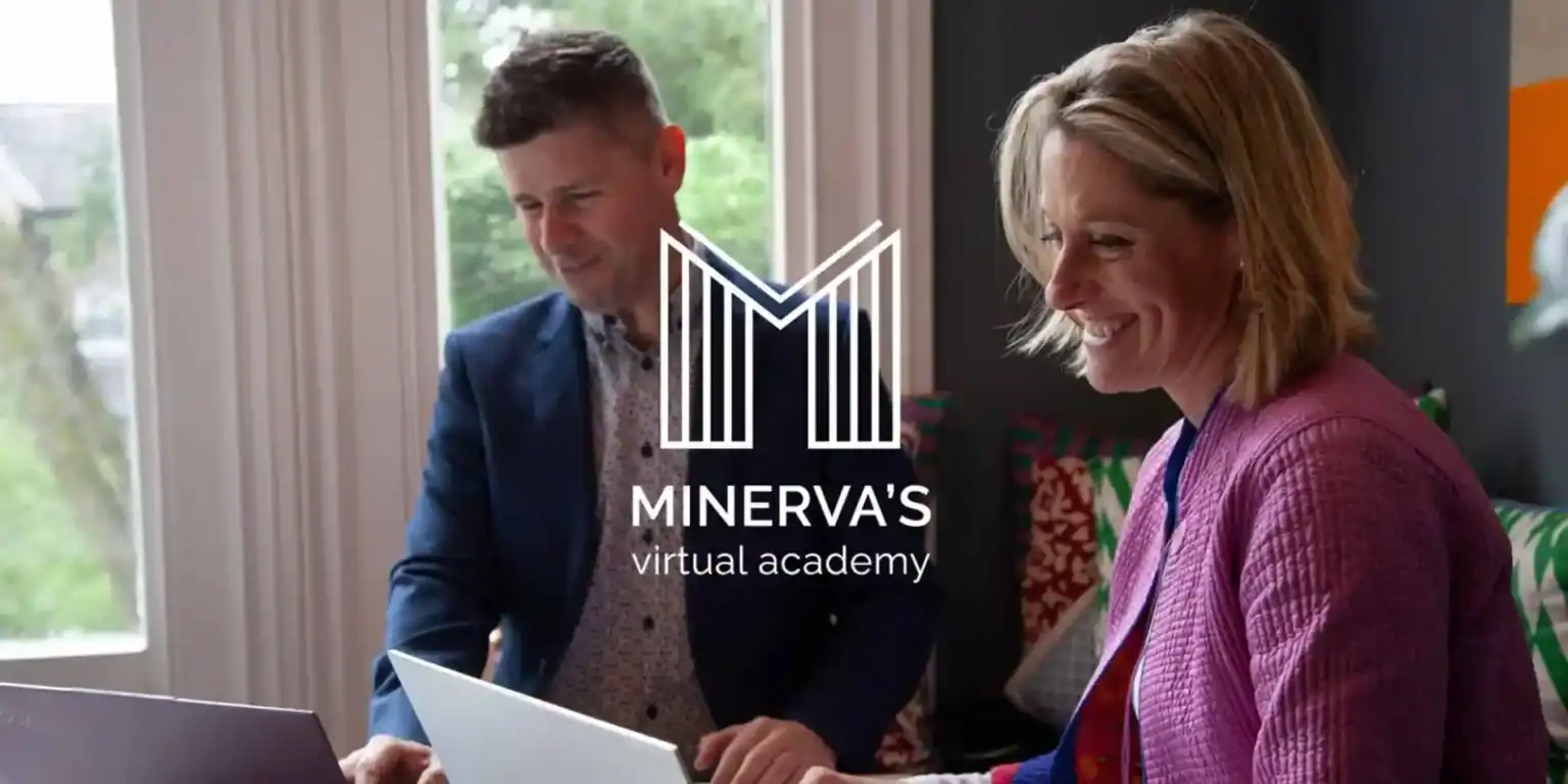 Bright, professional educators collaborating during virtual class at Minerva's online academy.