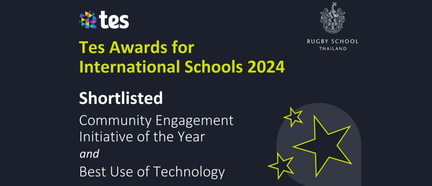 Award-winning international school recognition at World Schools 2024, emphasizing community engagement and technology.