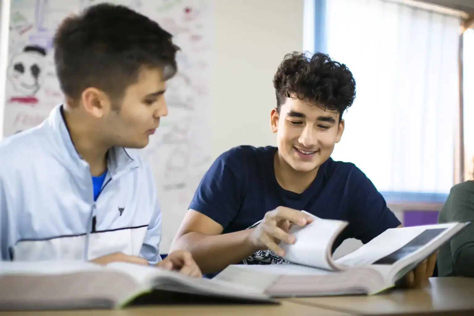 Smart students studying together at World Schools, promoting academic excellence and international education.