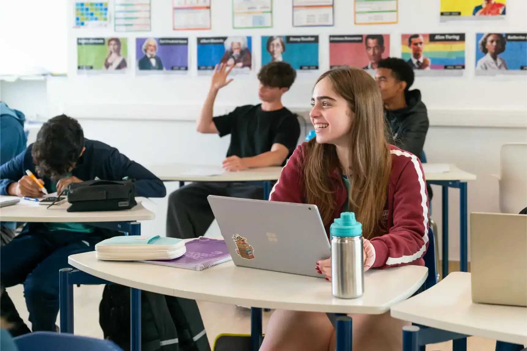 Bright student engaging classroom environment at a top World School option.