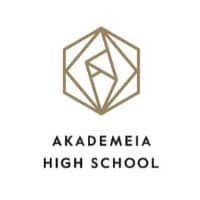 Luxurious gold geometric logo of Akademia High School, representing excellence in international education.