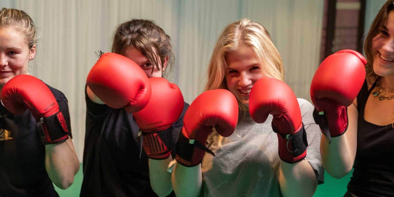 Boxing girls training at World Schools, inspiring youth sports and education excellence.