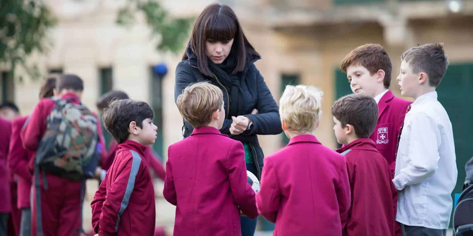 Students outdoor learning environment at international school.