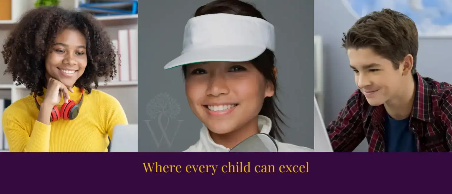 ワールドスクールで学習活動に取り組む多様で明るい生徒たち。.