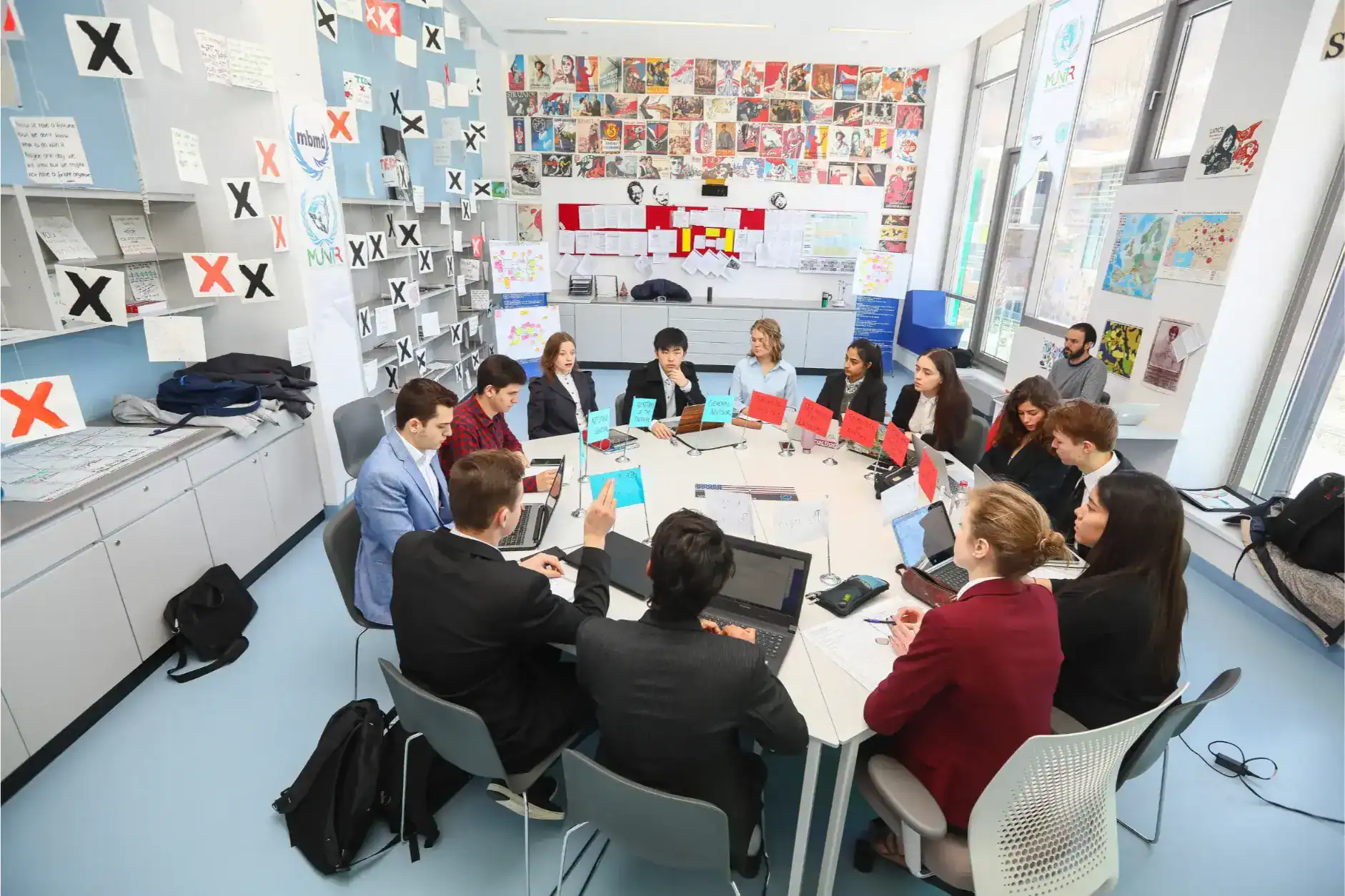 Innovative international school classroom for global student collaboration and learning excellence.