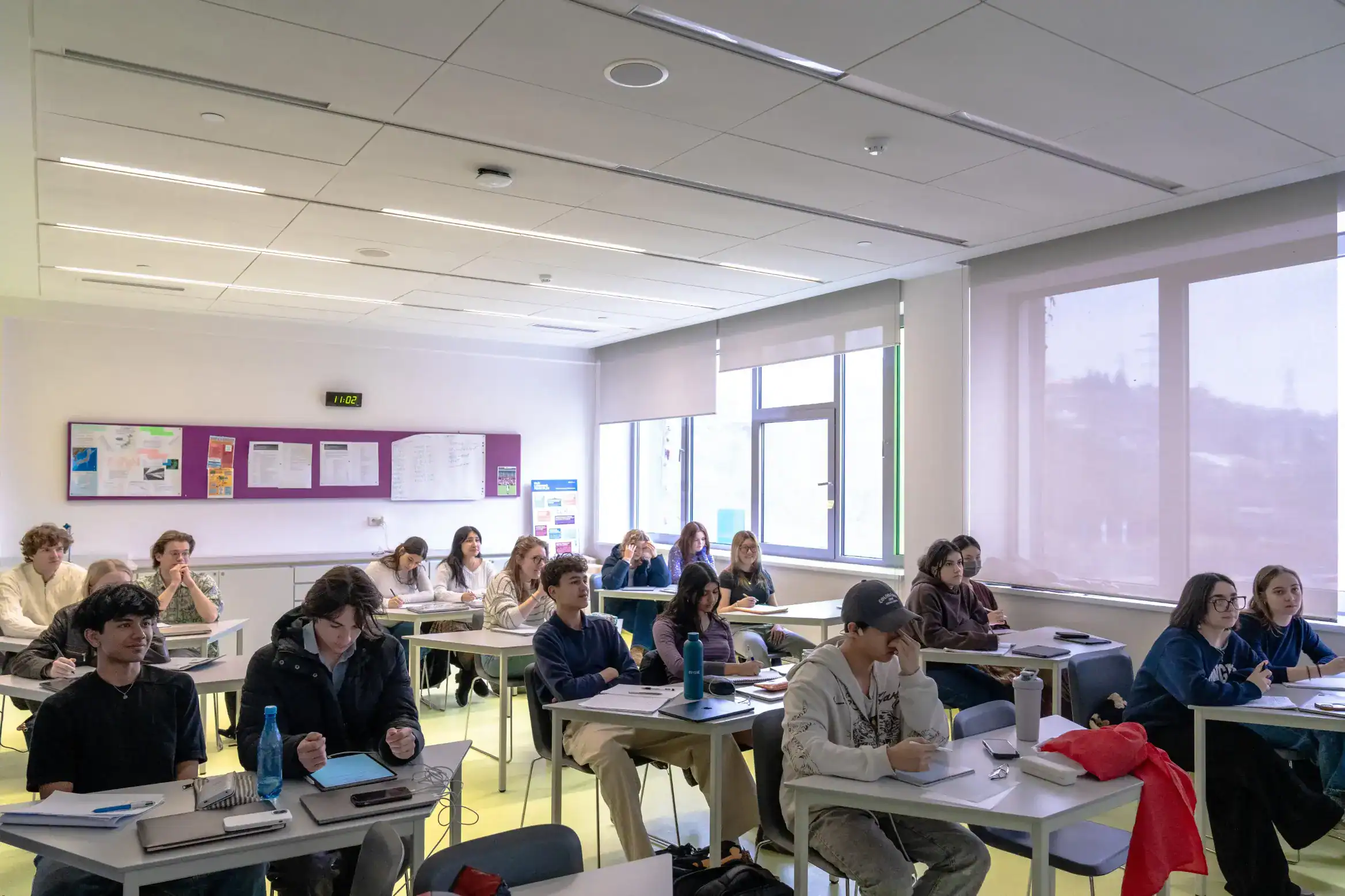 Students attending a multicultural international school classroom at World Schools.