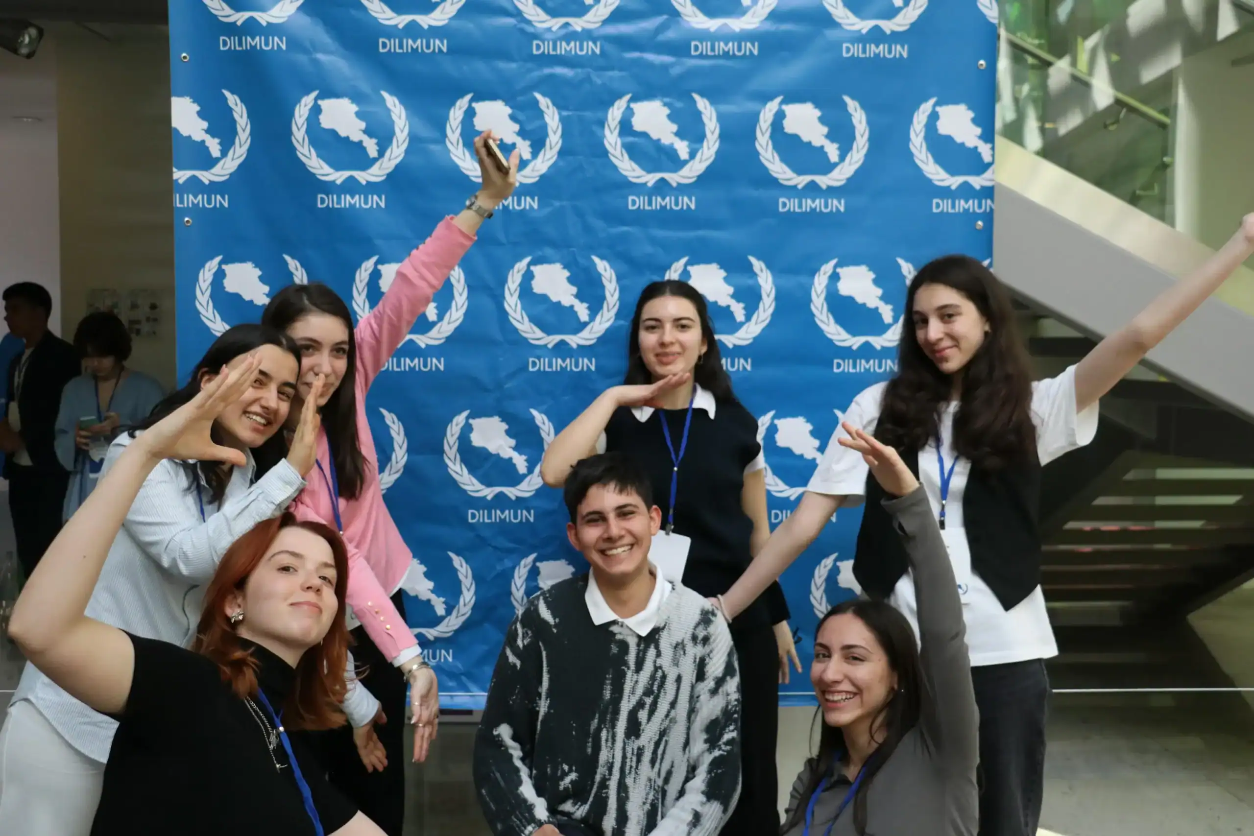 DILIMUN youth delegates at the World Schools Model United Nations event, promoting global diplomacy and leadership.