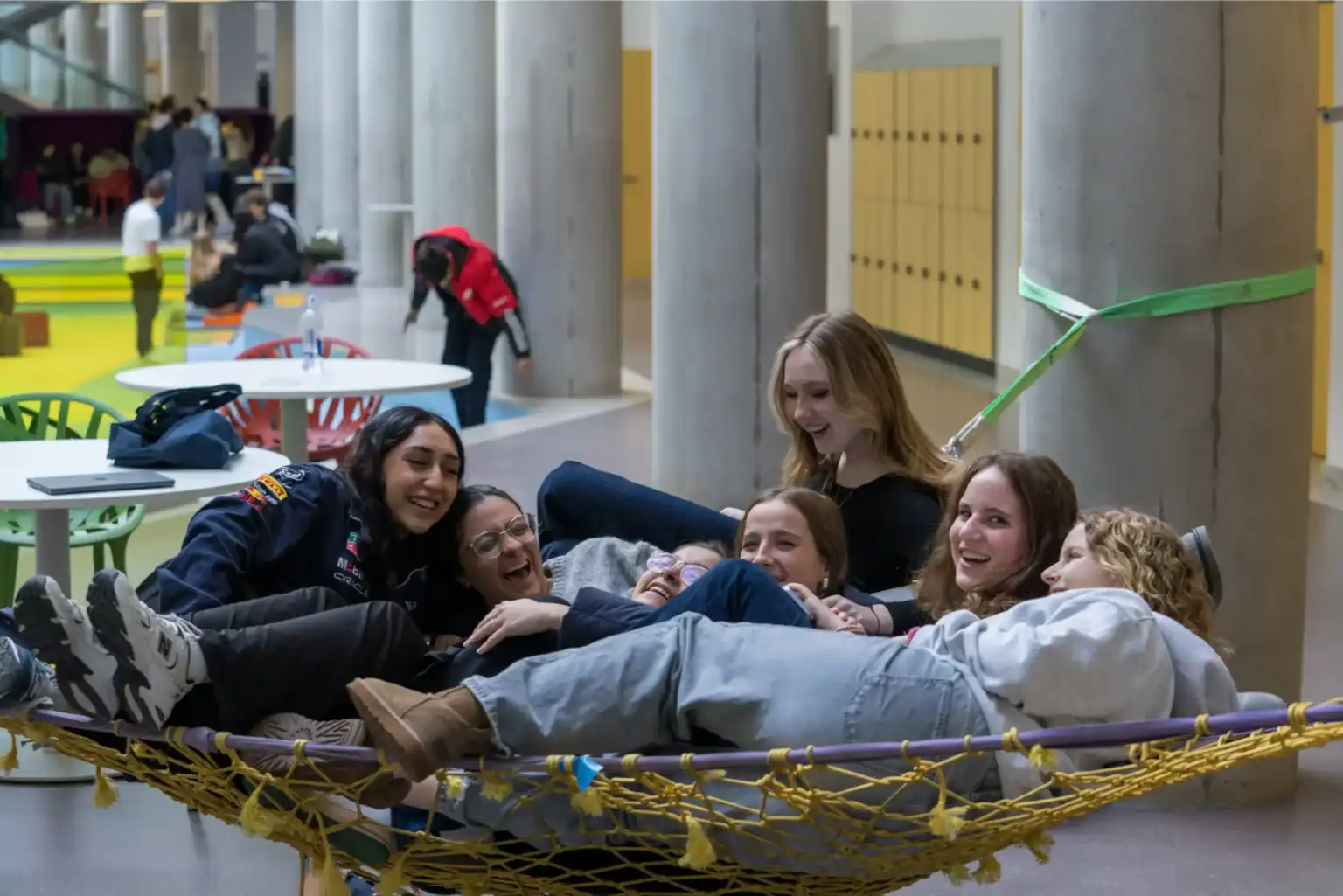 Students enjoying playful moments at an international school, showcasing vibrant student life and diverse learning environments.