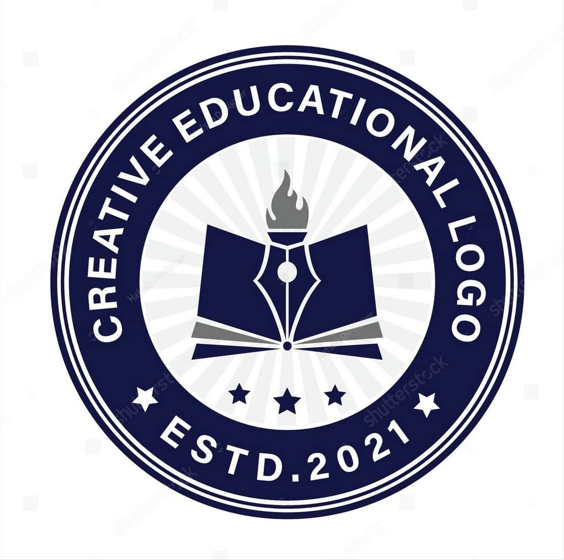 Innovative educational logo emphasizing creativity, learning, and global academic excellence.
