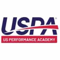代表世界一流体育教育和学生运动员发展的 US Performance Academy 徽标。.
