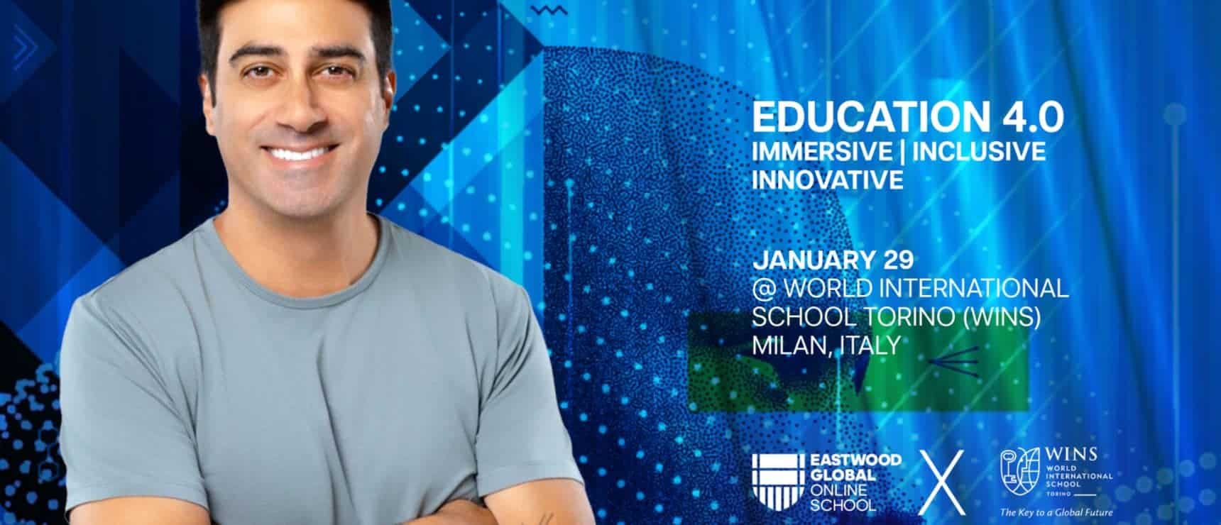 Innovative Education 4.0 event in Milan, Italy, promoting immersive, inclusive learning at World International School.