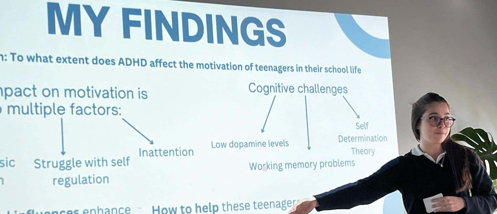 ADHD motivation factors in teenagers at World Schools, focused on academic success and cognitive challenges.