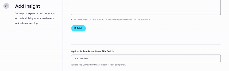 Share Insights in Editorial Articles 4 feedback