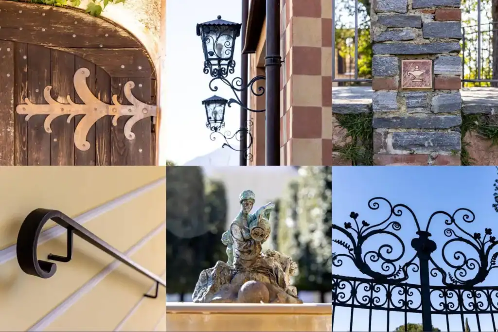 Elegant wrought iron gate with intricate scrollwork, adding a classic touch to the entrance of a prestigious world school.