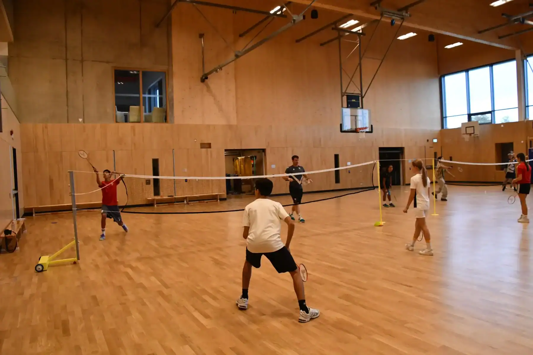 Indoor sports activity at St George's International School, Luxembourg gymnasium.