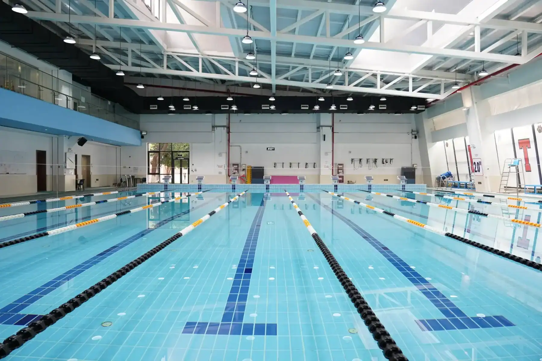 Indoor swimming pool at Dulwich College Suzhou for student sports and aquatic activities.
