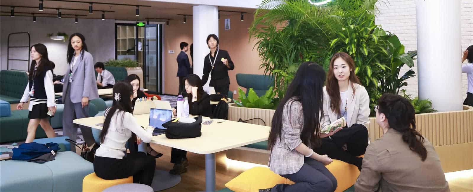 Students engaging in collaborative learning at Dulwich College Suzhou.