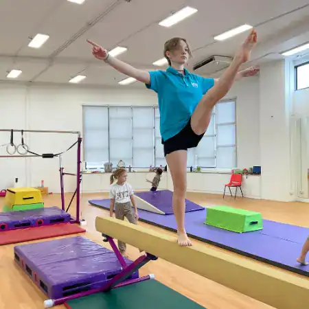 Gymnastics training for students at MYIS International School.