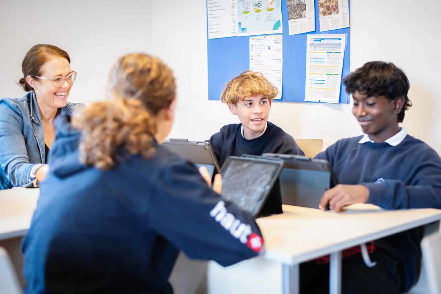 Engaging students in digital learning at a prestigious international school.