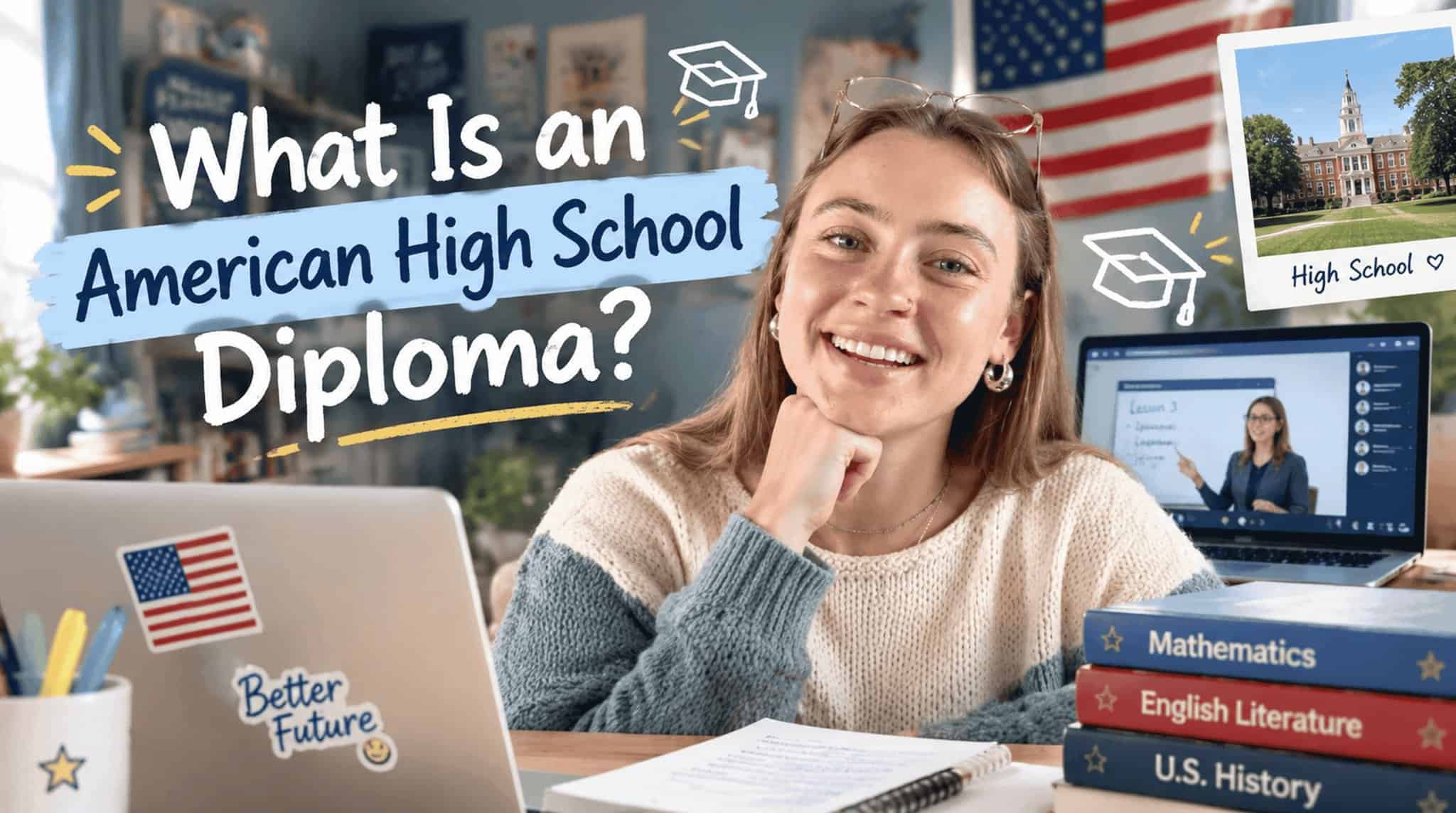 World Schools image about American high school diploma and education.