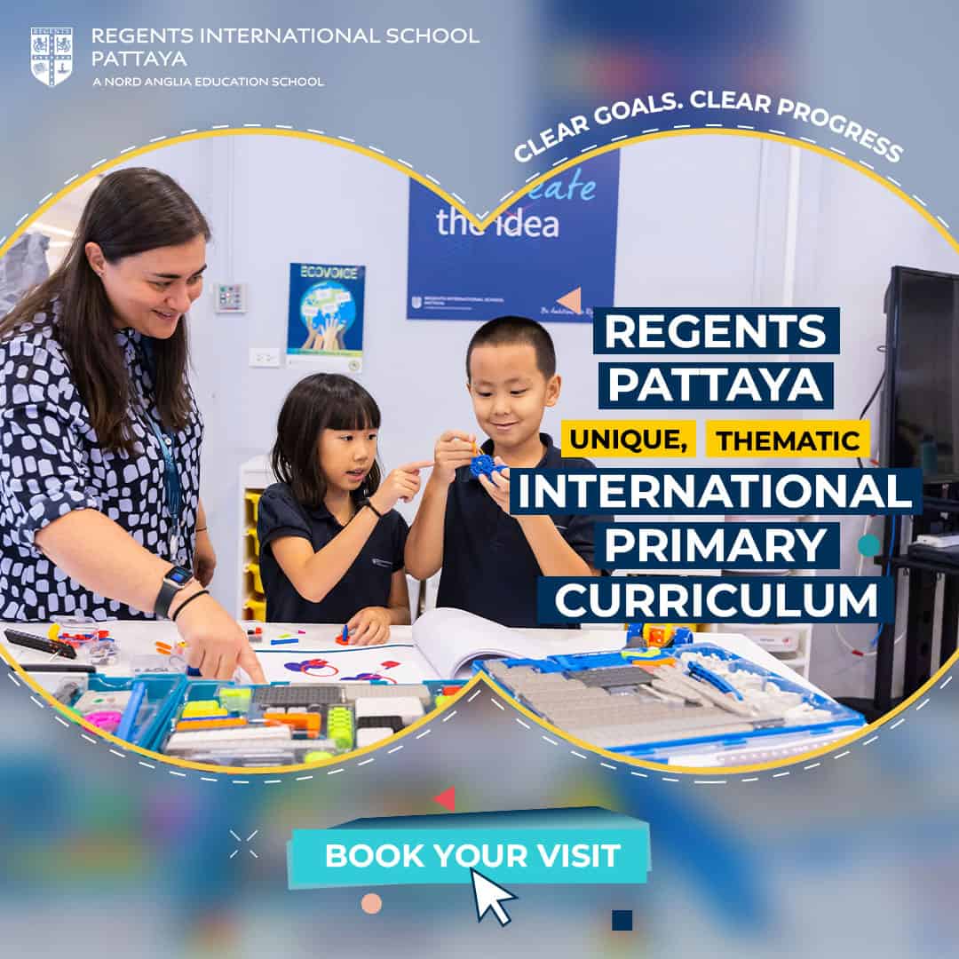 Students engaging in hands-on learning at Regents Pattaya international primary school.