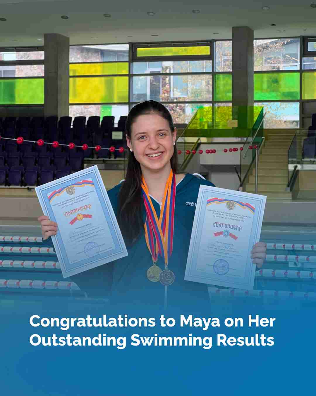 Congratulations to Maya on her  outstanding swimming results