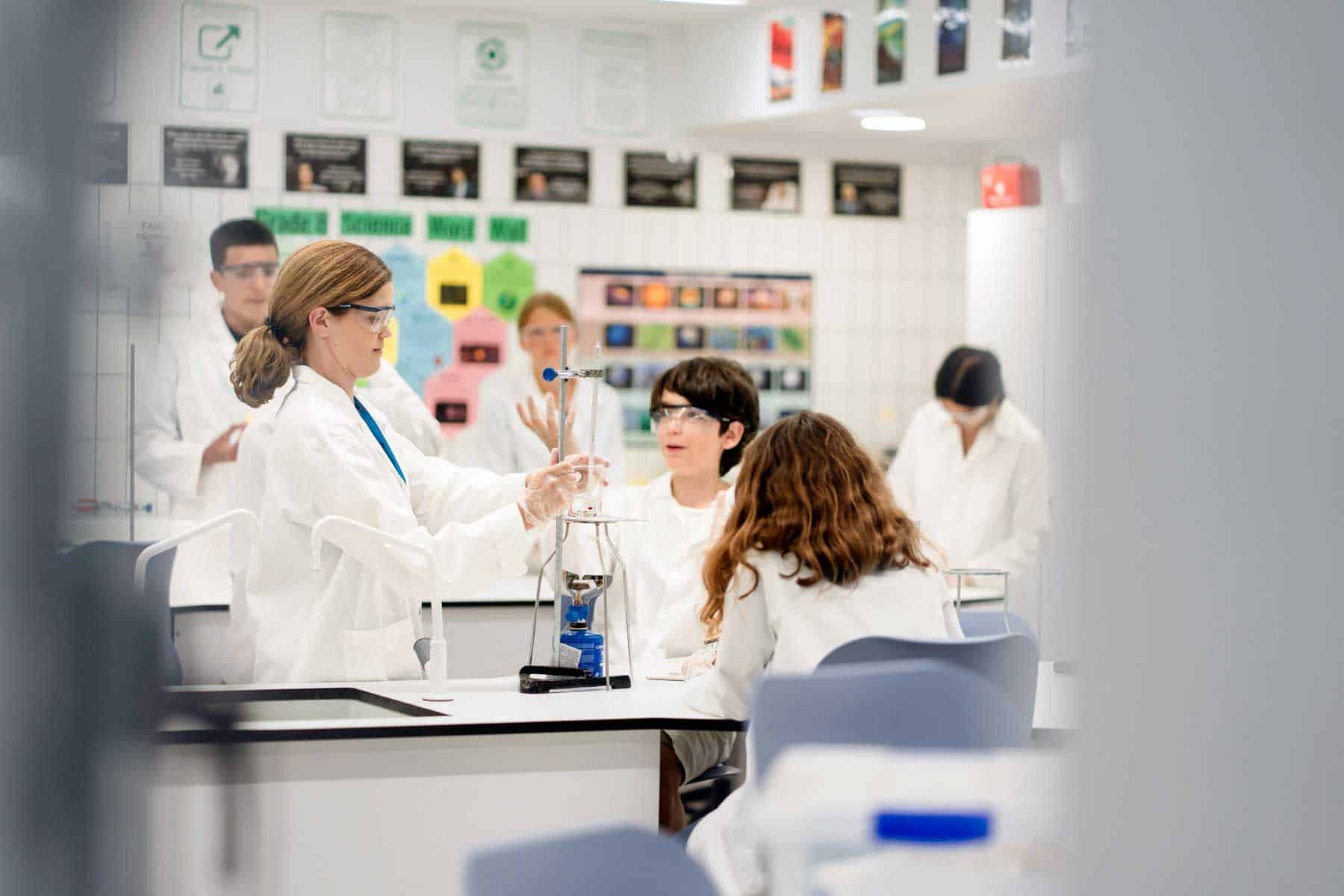 Innovative science class at an international school focusing on STEM education and student engagement.