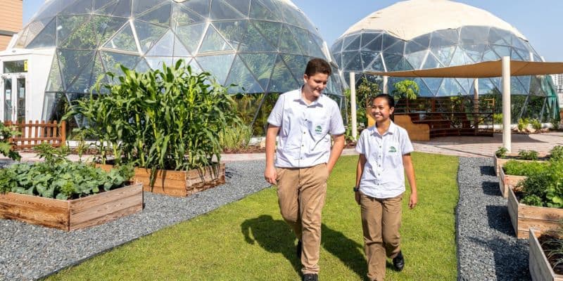 Discover Your Future at Arbor Sixth Form 7 Loving students exploring sustainable gardens at World Schools eco-friendly learning campus.
