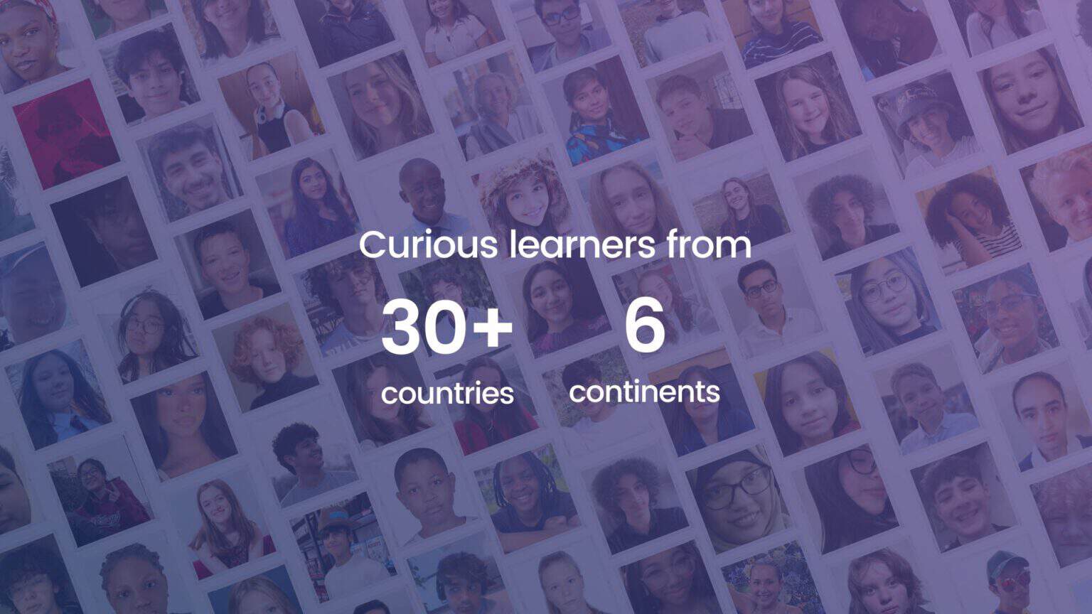1. Diverse students from over 30 countries and 6 continents in a global educational community.