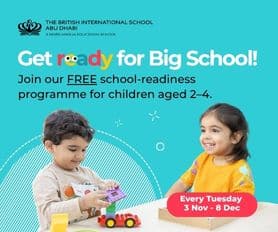 Children playing with educational toys at British International School Abu Dhabi.