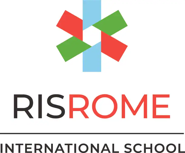 Colorful geometric logo representing diversity and global education at Ris Roma International School.