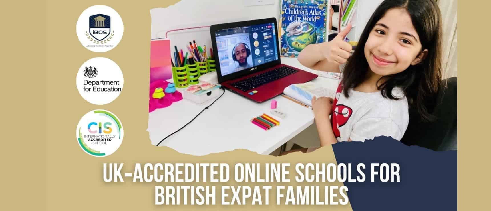 Online school for British expat children in the UK; accredited British curriculum education.
