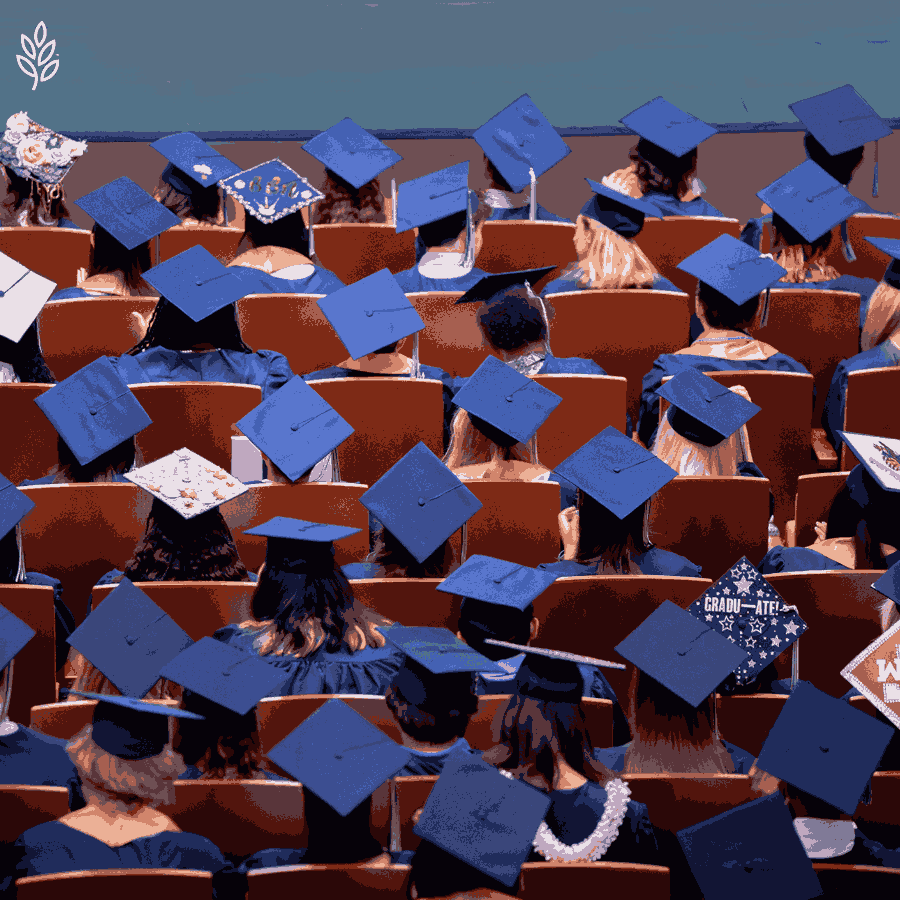 How Many AP® Courses are There? 3 Students in caps and gowns at a World Schools graduation ceremony.